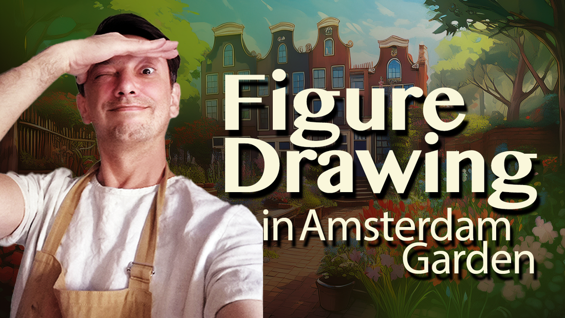 Male Figure Drawing in my Amsterdam Garden – Soft Pastel Art