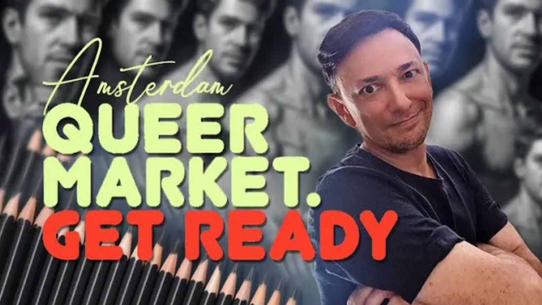 Male Figure Drawing Art Takes Over Amsterdam's Queer Market – Getting Ready To Show!