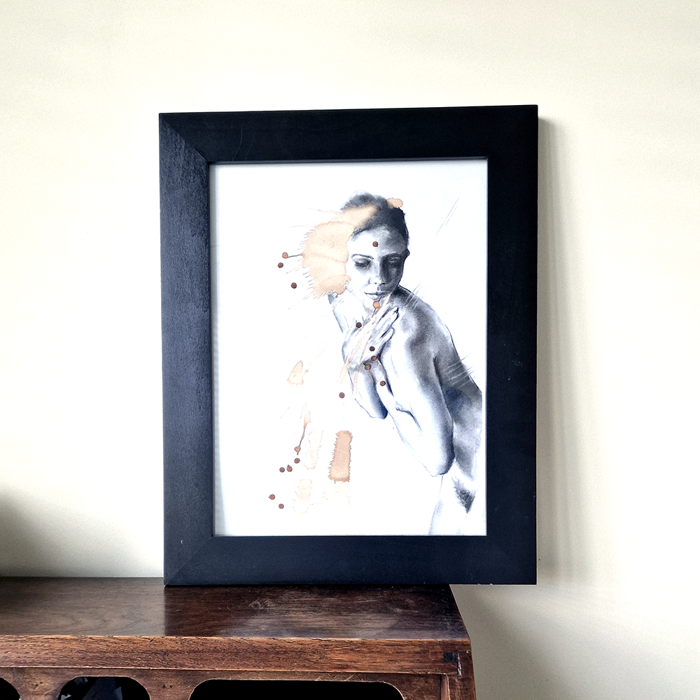 Female Figure Drawing, Enchanted In Charcoal