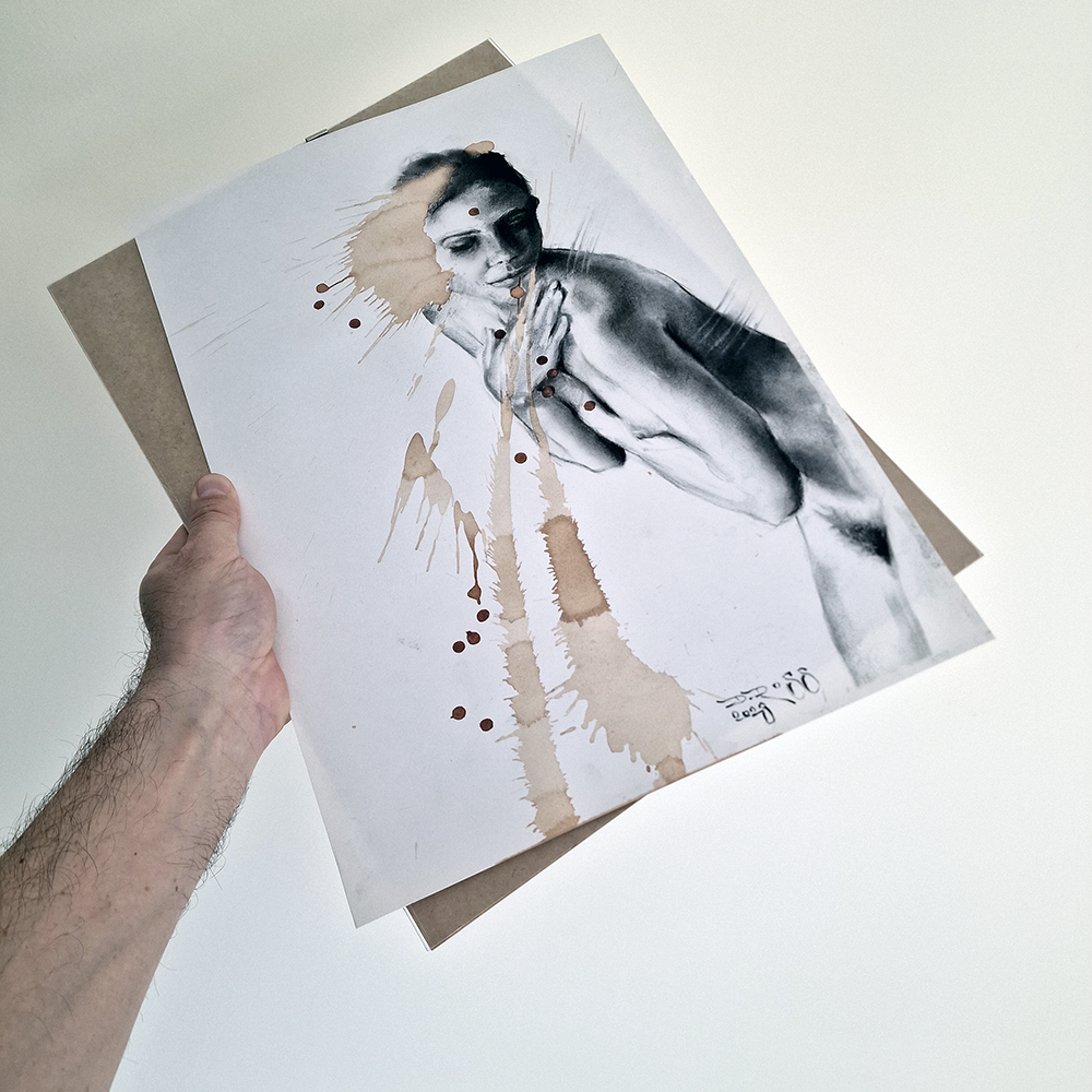 Female Figure Drawing, Enchanted In Charcoal