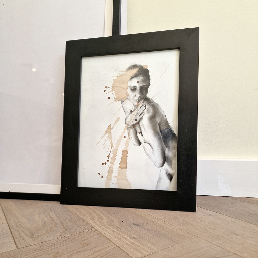 Female Figure Drawing, Enchanted In Charcoal