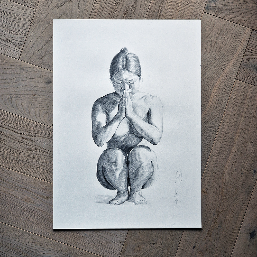 Female Figure Drawing, Original Figurative Art