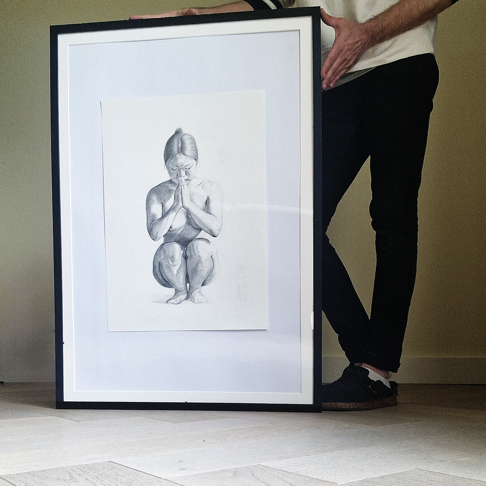 Female Figure Drawing, Original Figurative Art