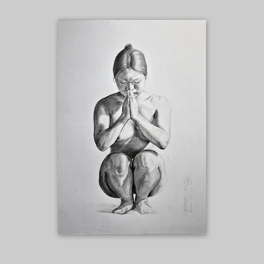 Female Figure Drawing, Original Figurative Art