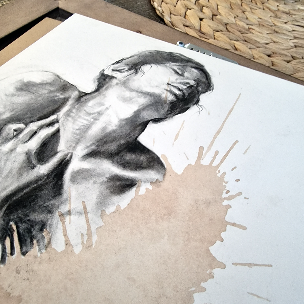 Female Figure Drawing, Touch Of Malvasia, Original Charcoal Art on Paper