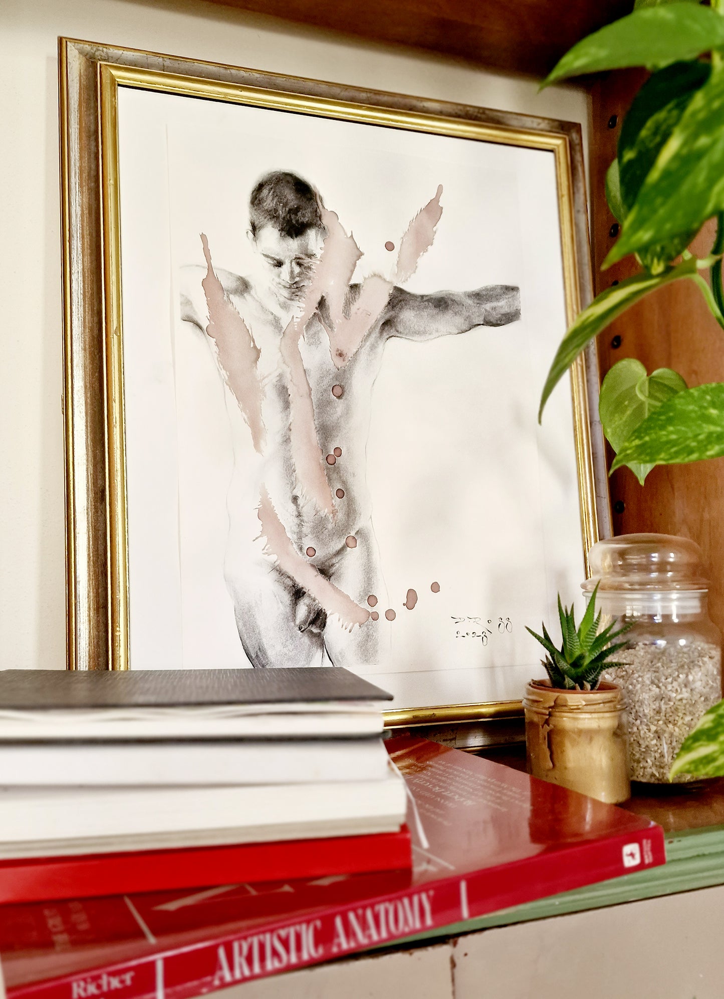 VinSanto – Nude Male Drawing. Charcoal & Chianti Series By Dimitri Ross