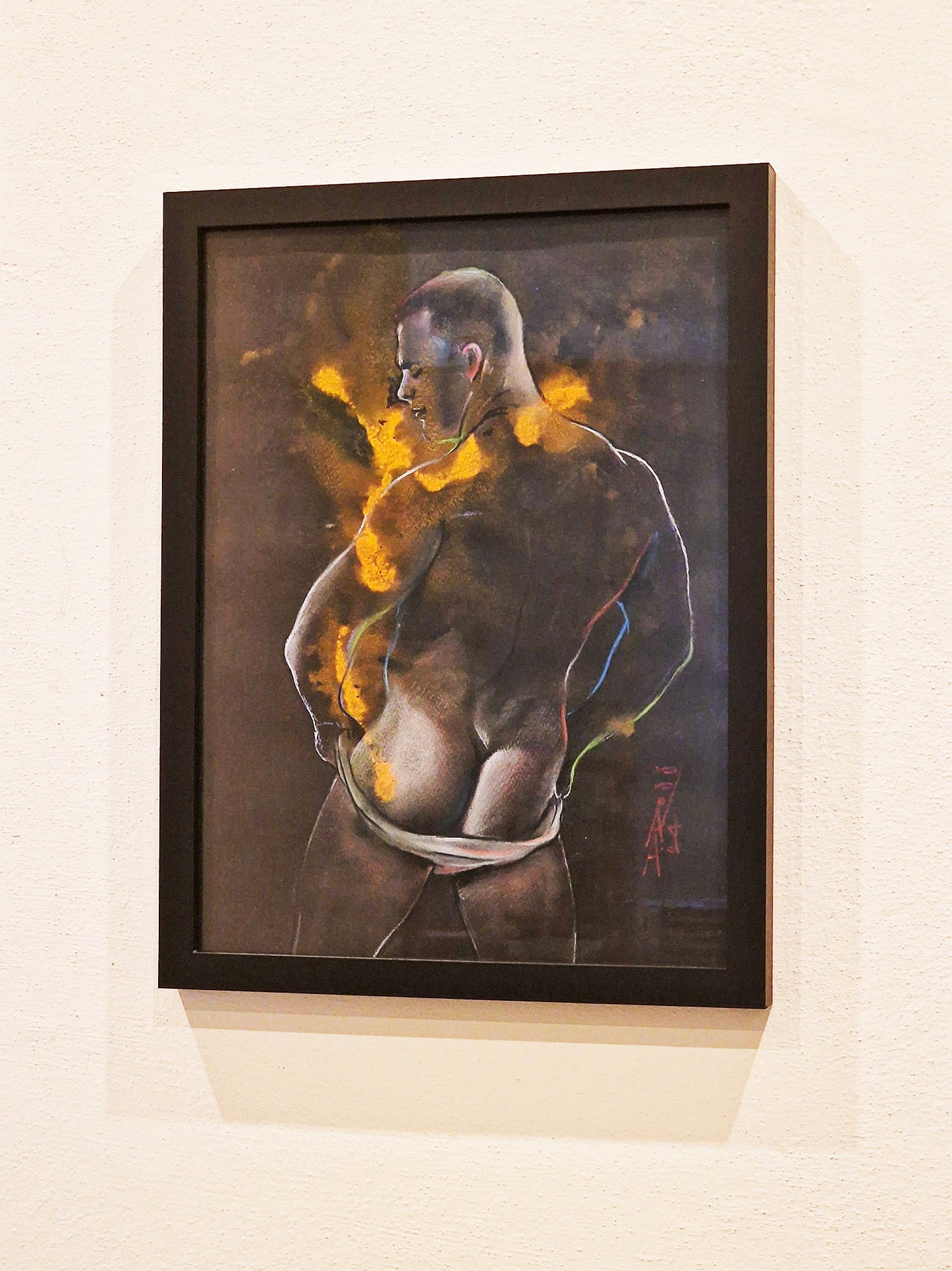 Orange Stars and Yellow Silk | Male Figure Drawing