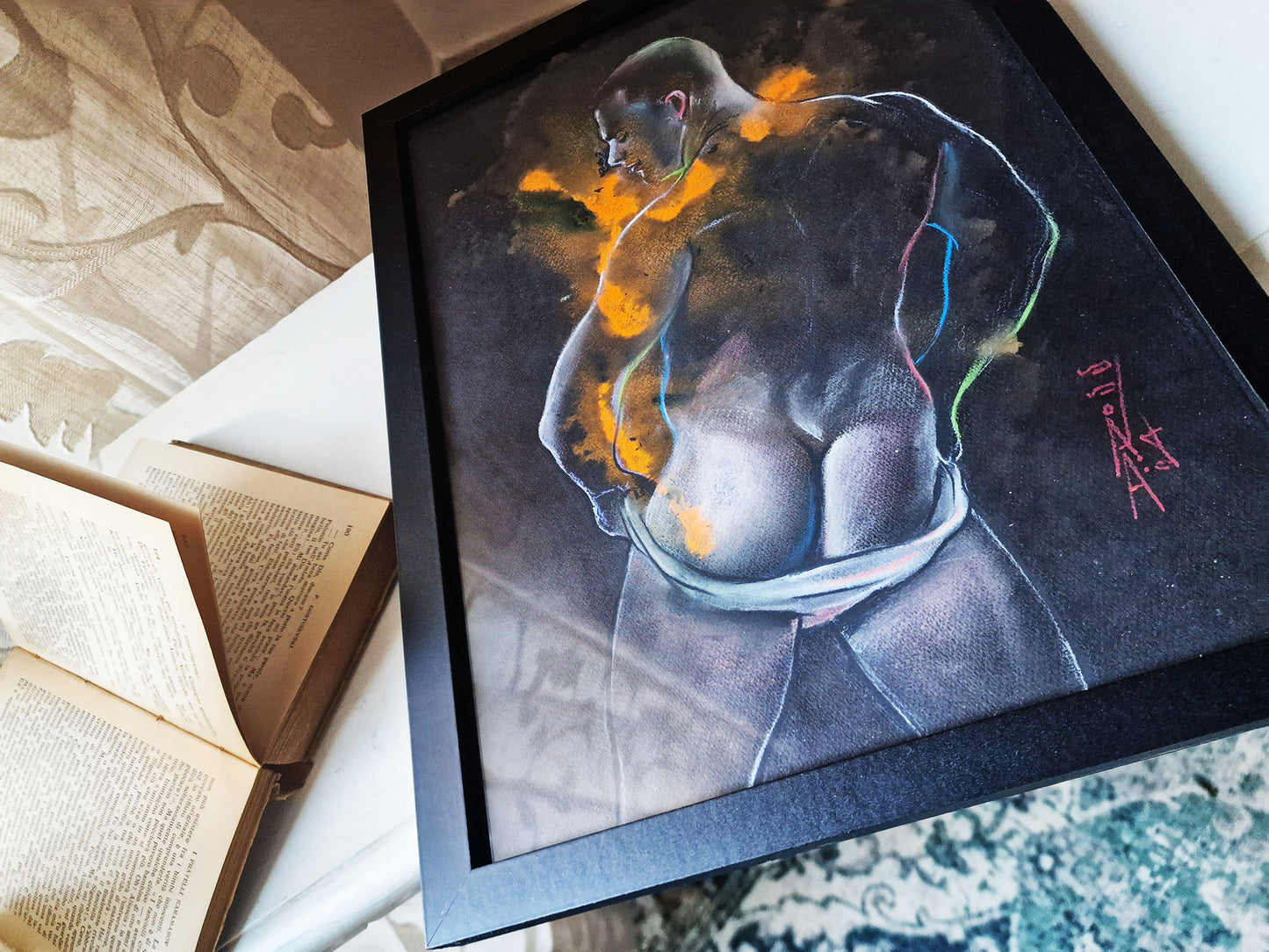 Orange Stars and Yellow Silk | Male Figure Drawing