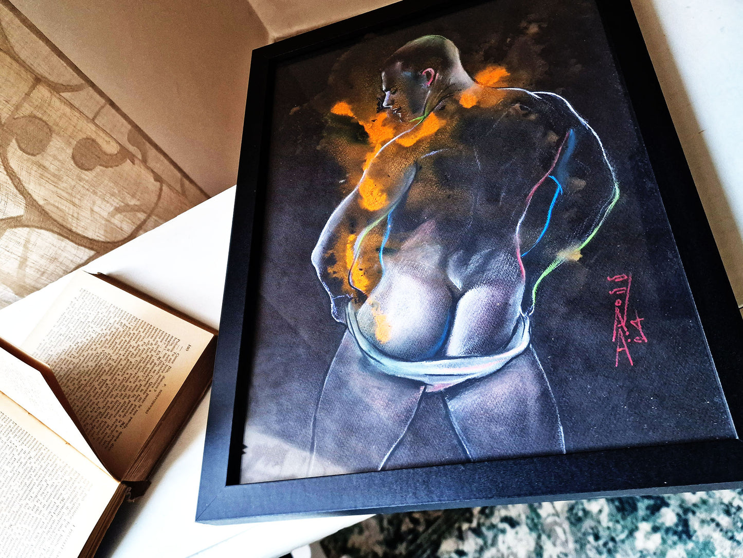 Orange Stars and Yellow Silk | Male Figure Drawing