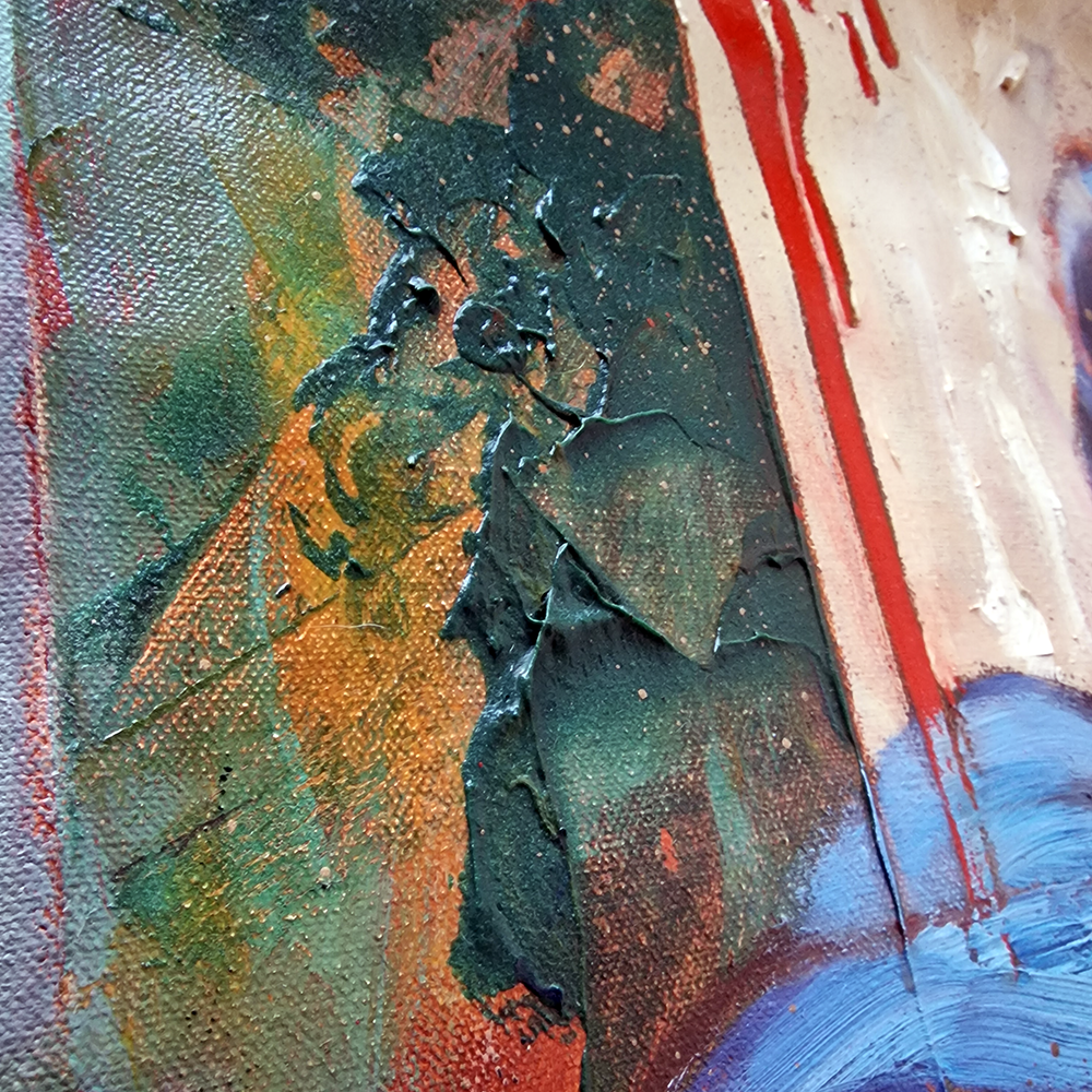 Girl With Blue Turban Oil Painting by Dimitri Ross