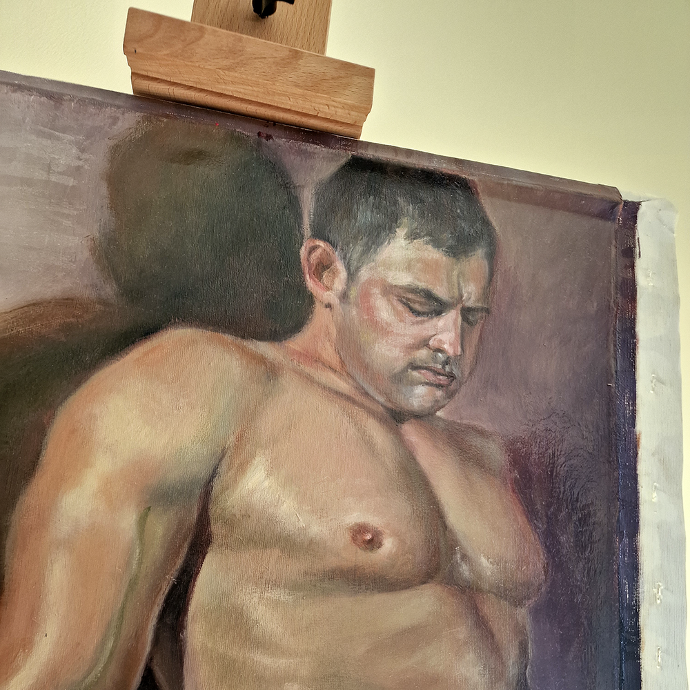 Male Figure Original Oil Painting, Limited Edition, Figurative Art for Home Decor