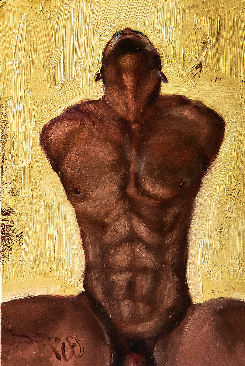 Male Figure on Yellow | Original Oil Painting