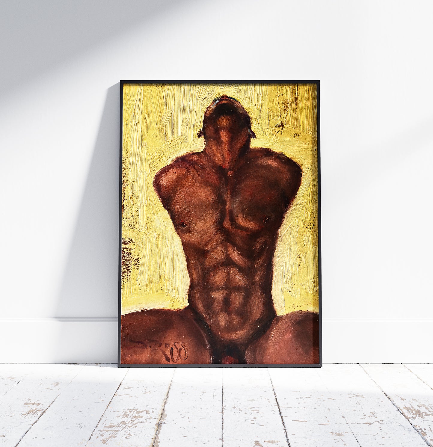 Male Figure on Yellow | Original Oil Painting