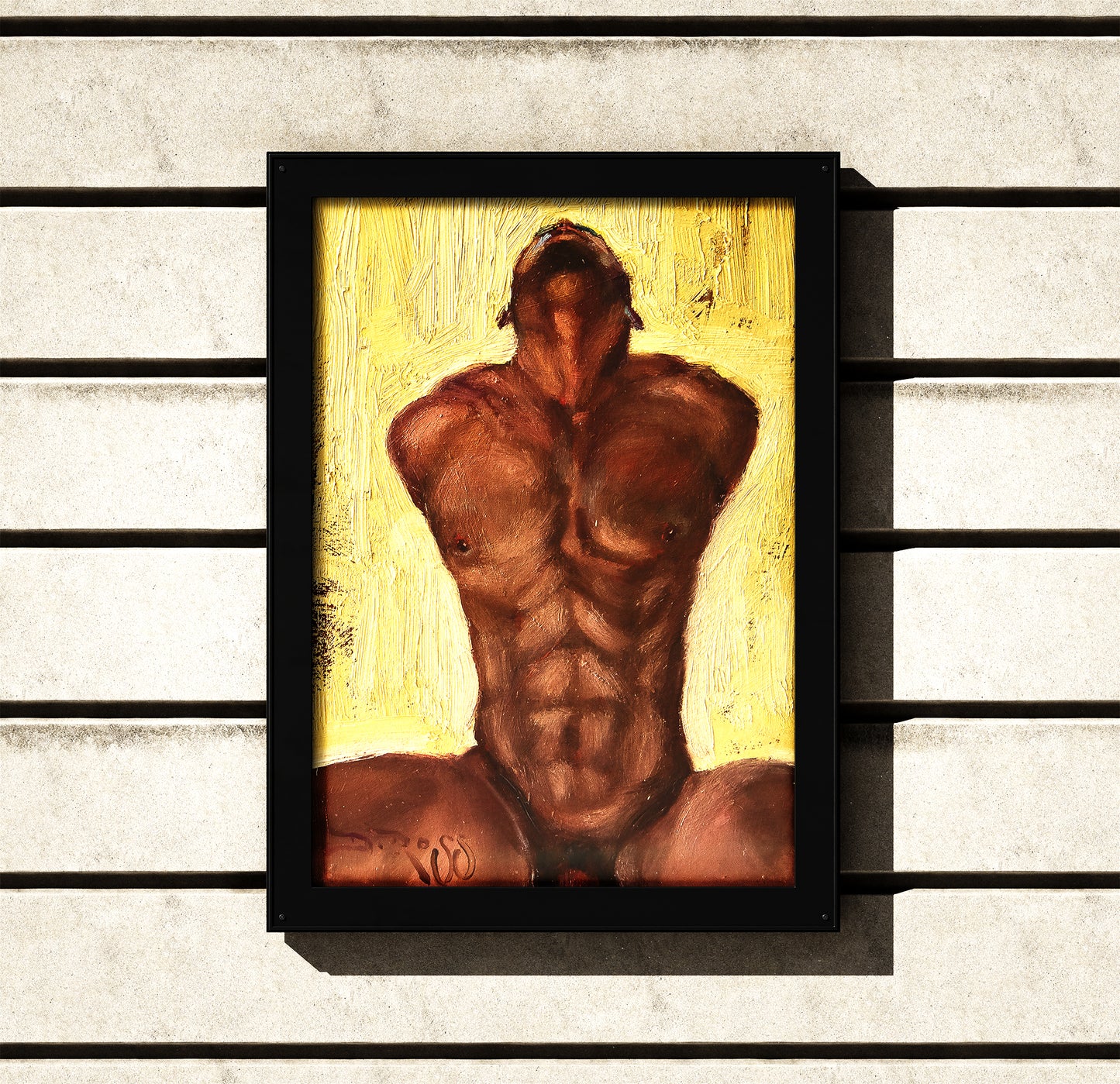 Male Figure on Yellow | Original Oil Painting