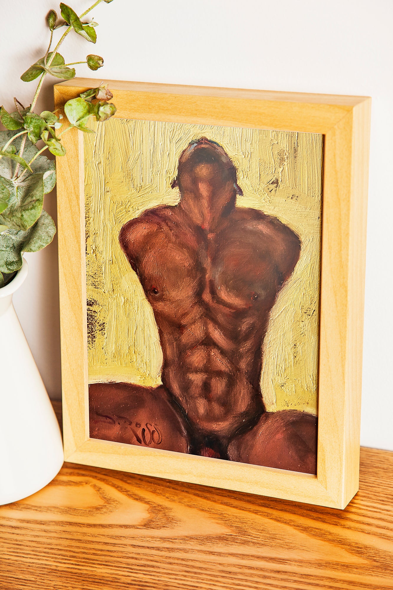 Male Figure on Yellow | Original Oil Painting