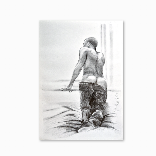 Male Figure Drawing Gay Men Art Original Man Body Queer Art Gift Dimitri Ross Gay Art Amsterdam Netherlands
