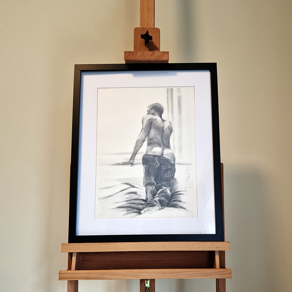 Male Figure Drawing Gay Men Art Original Man Body Queer Art Gift Dimitri Ross Gay Art Amsterdam Netherlands