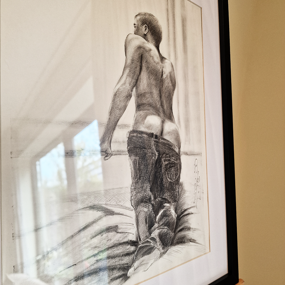 Male Figure Drawing Gay Men Art Original Man Body Queer Art Gift Dimitri Ross Gay Art Amsterdam Netherlands