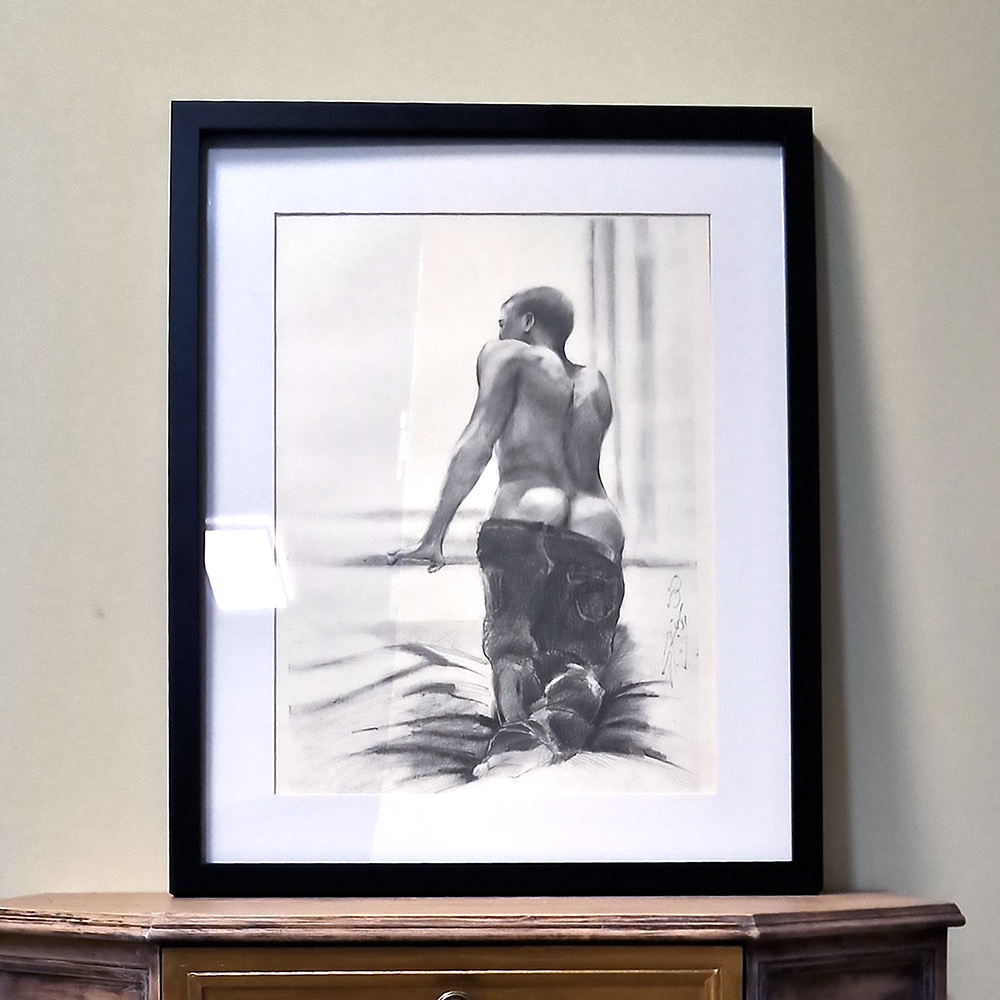 Male Figure Drawing Gay Men Art Original Man Body Queer Art Gift Dimitri Ross Gay Art Amsterdam Netherlands