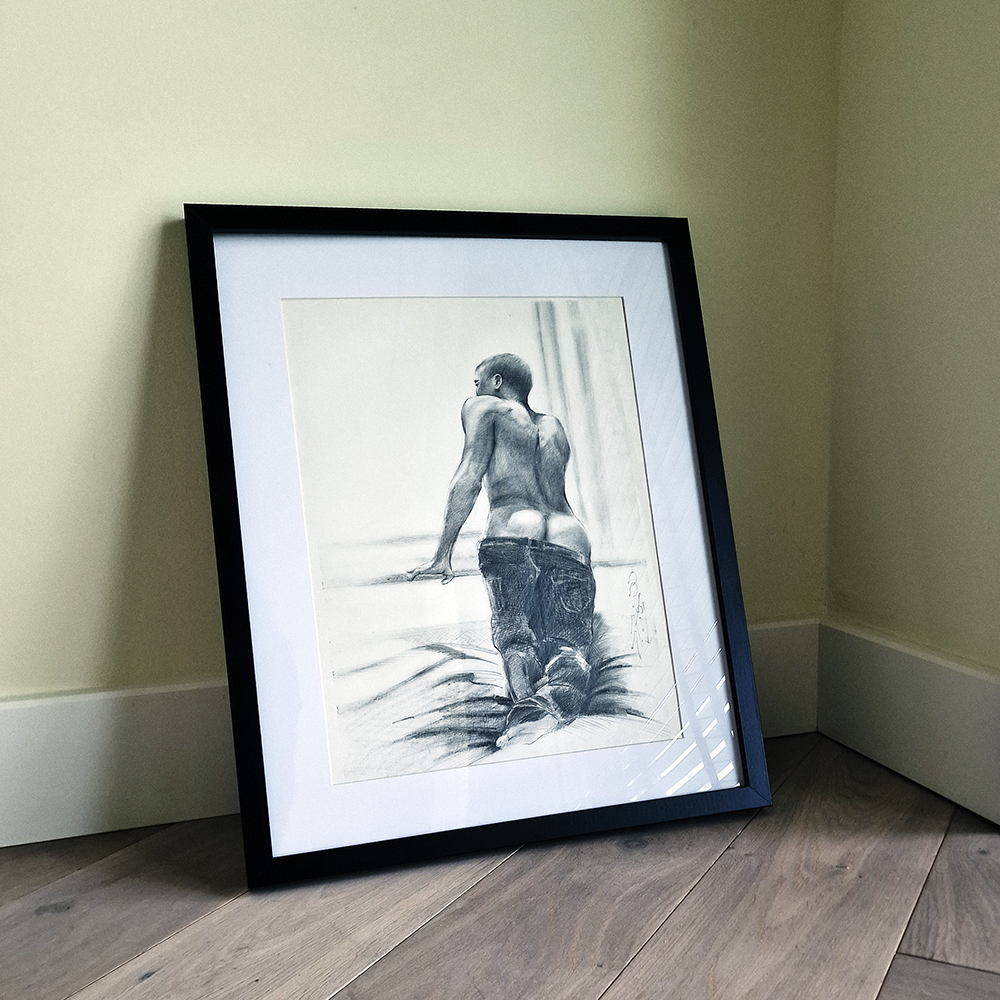 Male Figure Drawing Gay Men Art Original Man Body Queer Art Gift Dimitri Ross Gay Art Amsterdam Netherlands