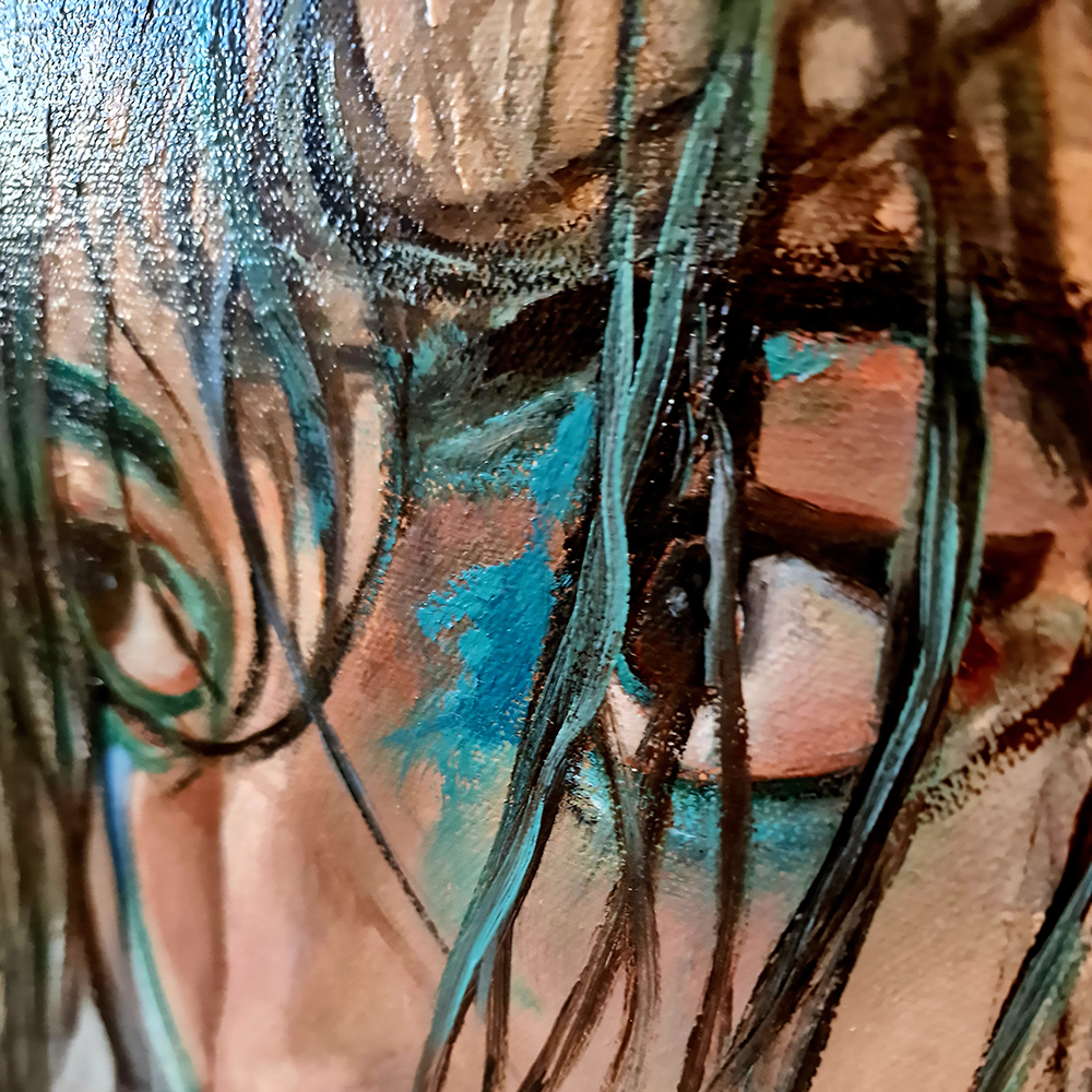 La Pioggia, The Rain Original Female Figure Oil Painting by Dimitri Ross