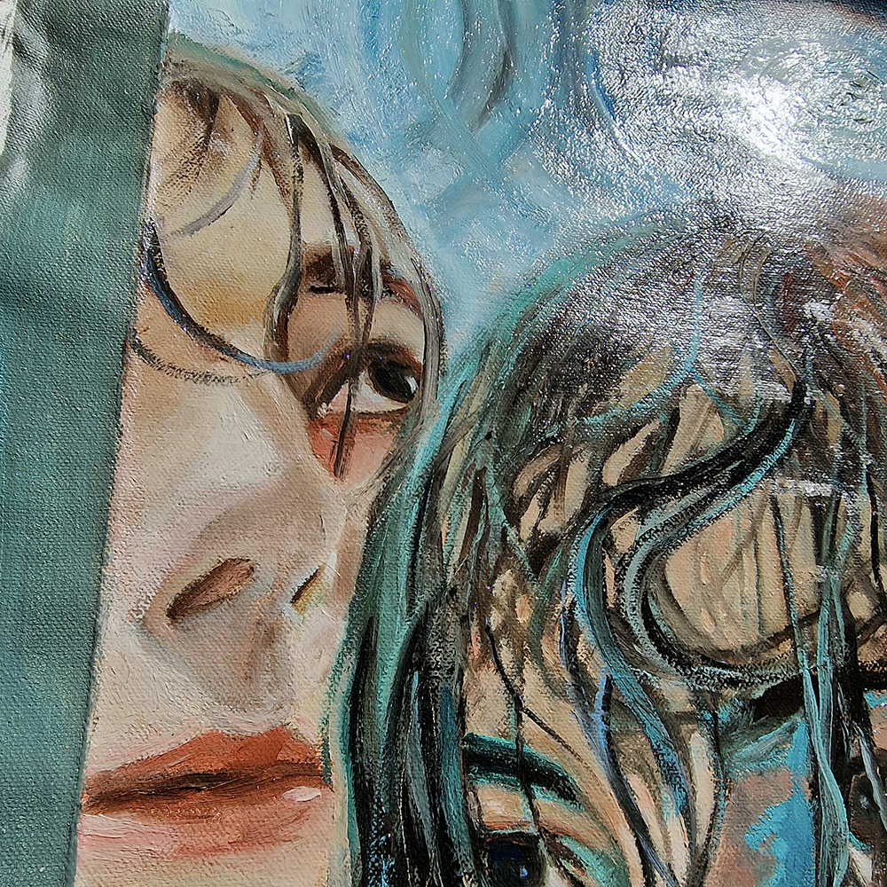 La Pioggia, The Rain Original Female Figure Oil Painting by Dimitri Ross