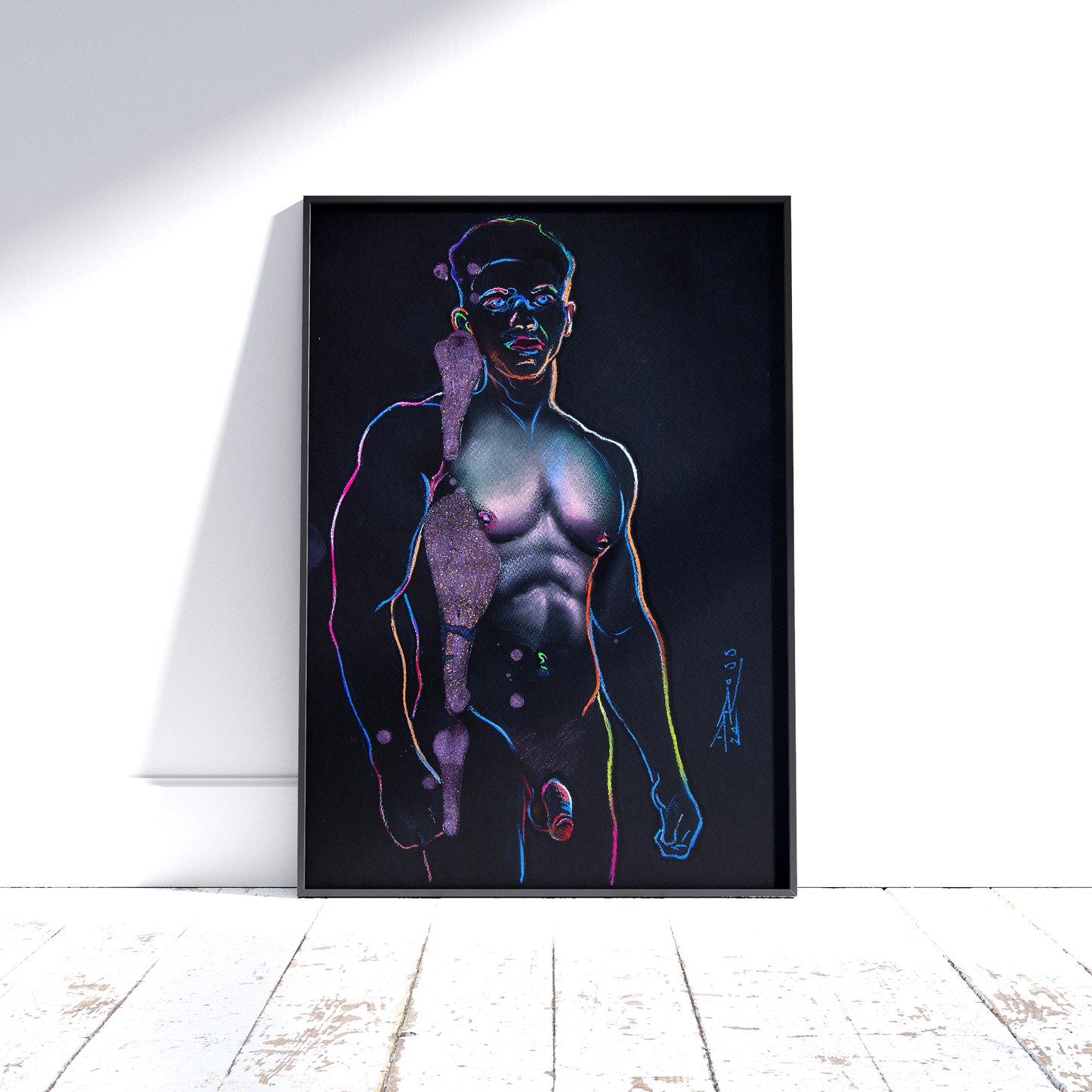 Purple Splendor Male Figure Original Drawing