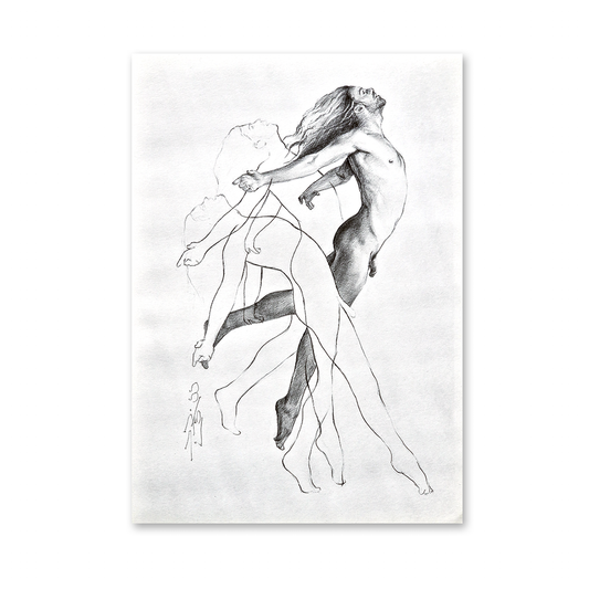 Male Figure Drawing, Man Body in Dynamic Pose, Original Art of Male Body