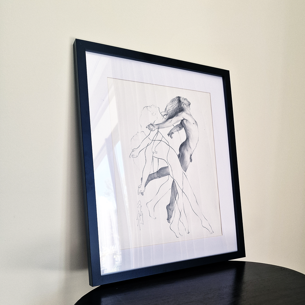 Male Figure Drawing, Man Body in Dynamic Pose, Original Art of Male Body