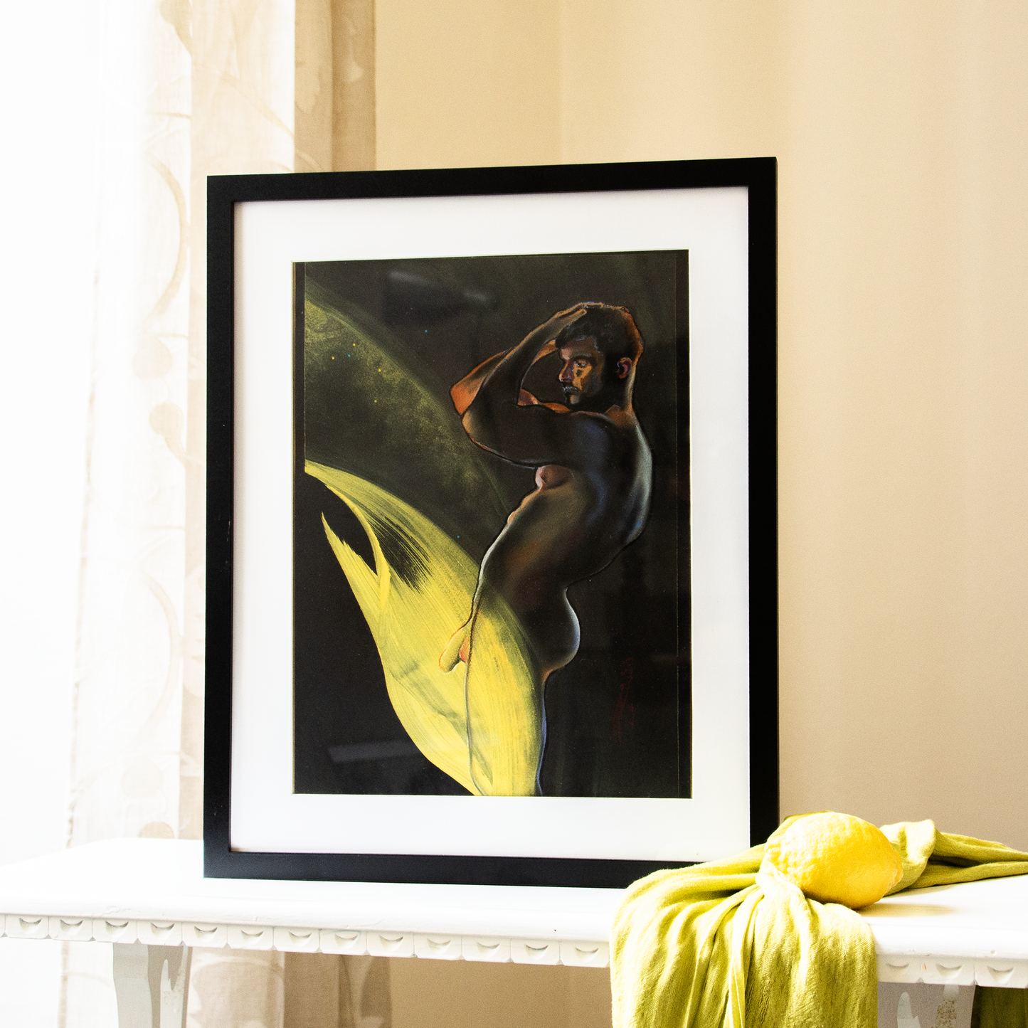 Lemon Flower Male Figure Original Drawing