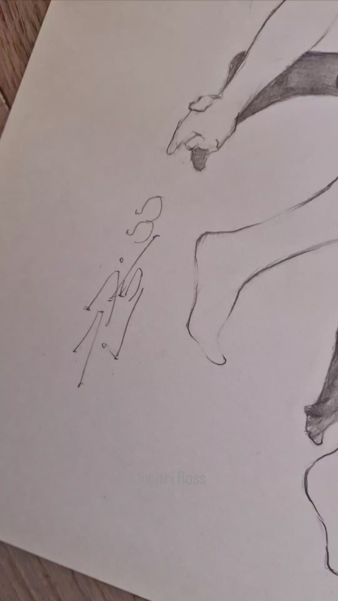 Male Figure Drawing, Man Body in Dynamic Pose, Original Art of Male Body