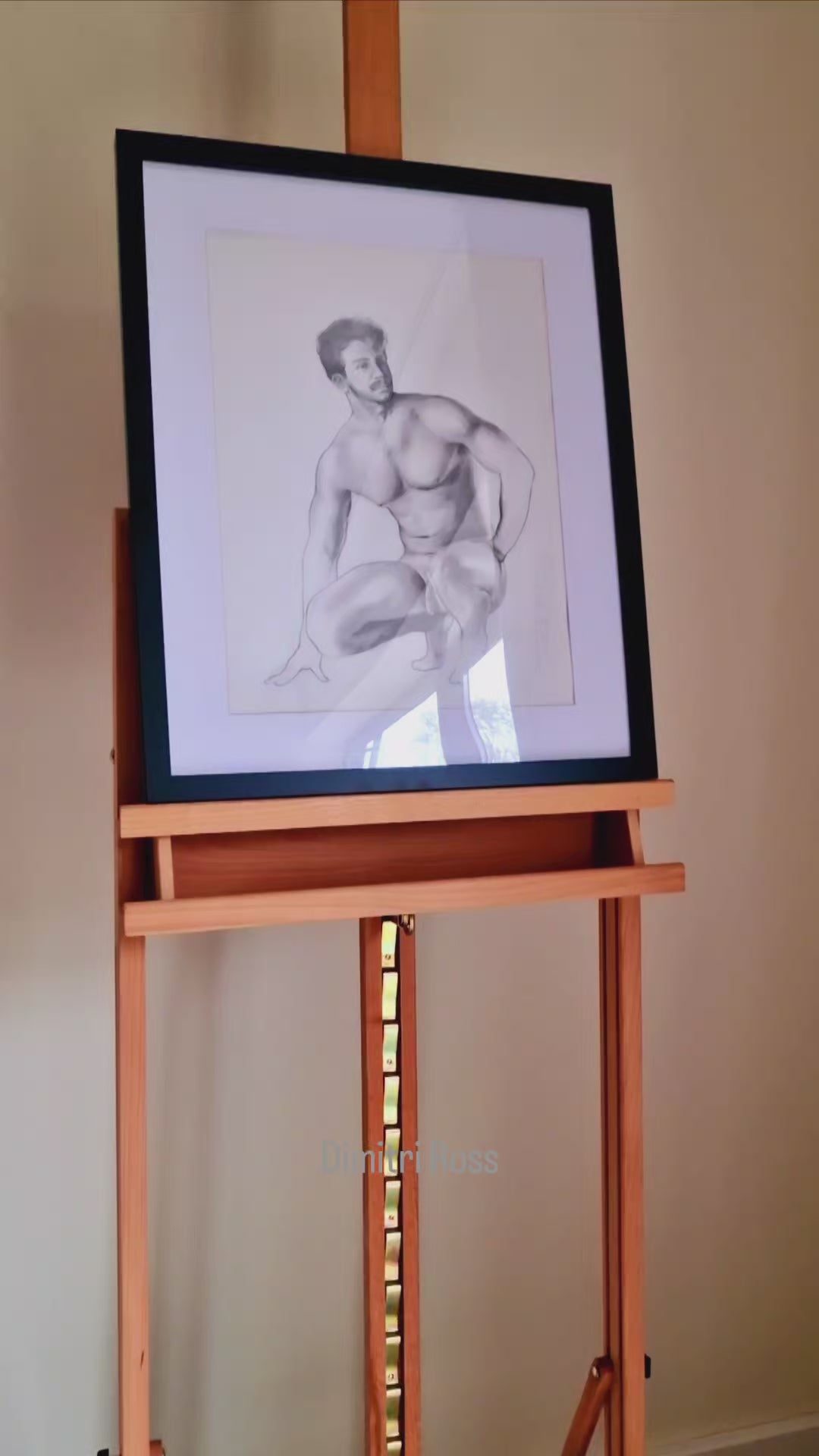 Male Figure Line Drawing, Gay Men Original Art Man Body Minimal Wall Decor
