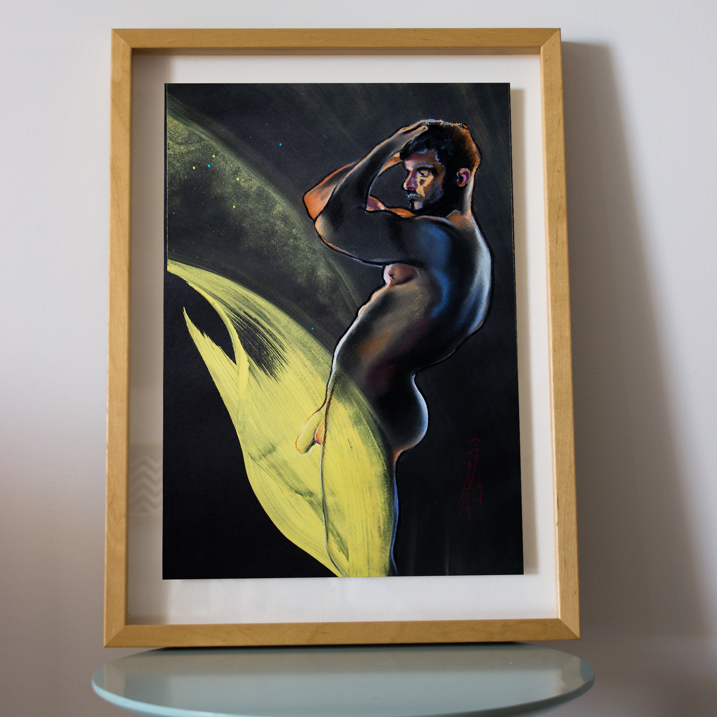 Lemon Flower Male Figure Original Drawing