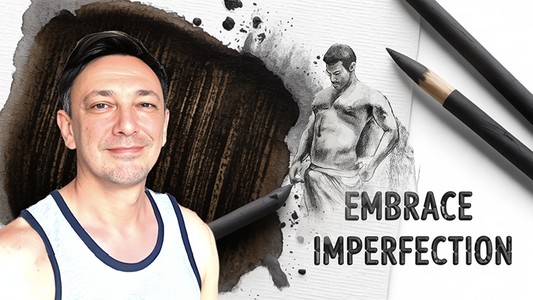 Embrace Imperfection: Drawing Nude Male Body in Charcoal on Tea-Stained Paper
