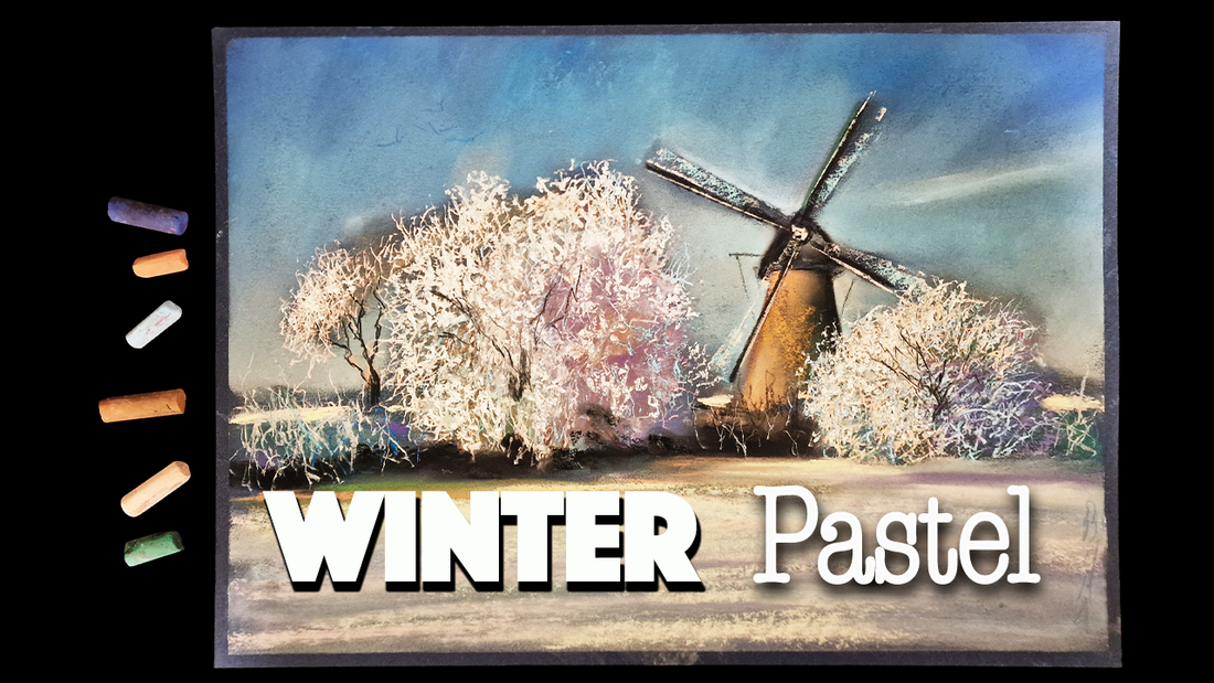 Drawing a Snowy Landscape | Soft Pastel ASMR