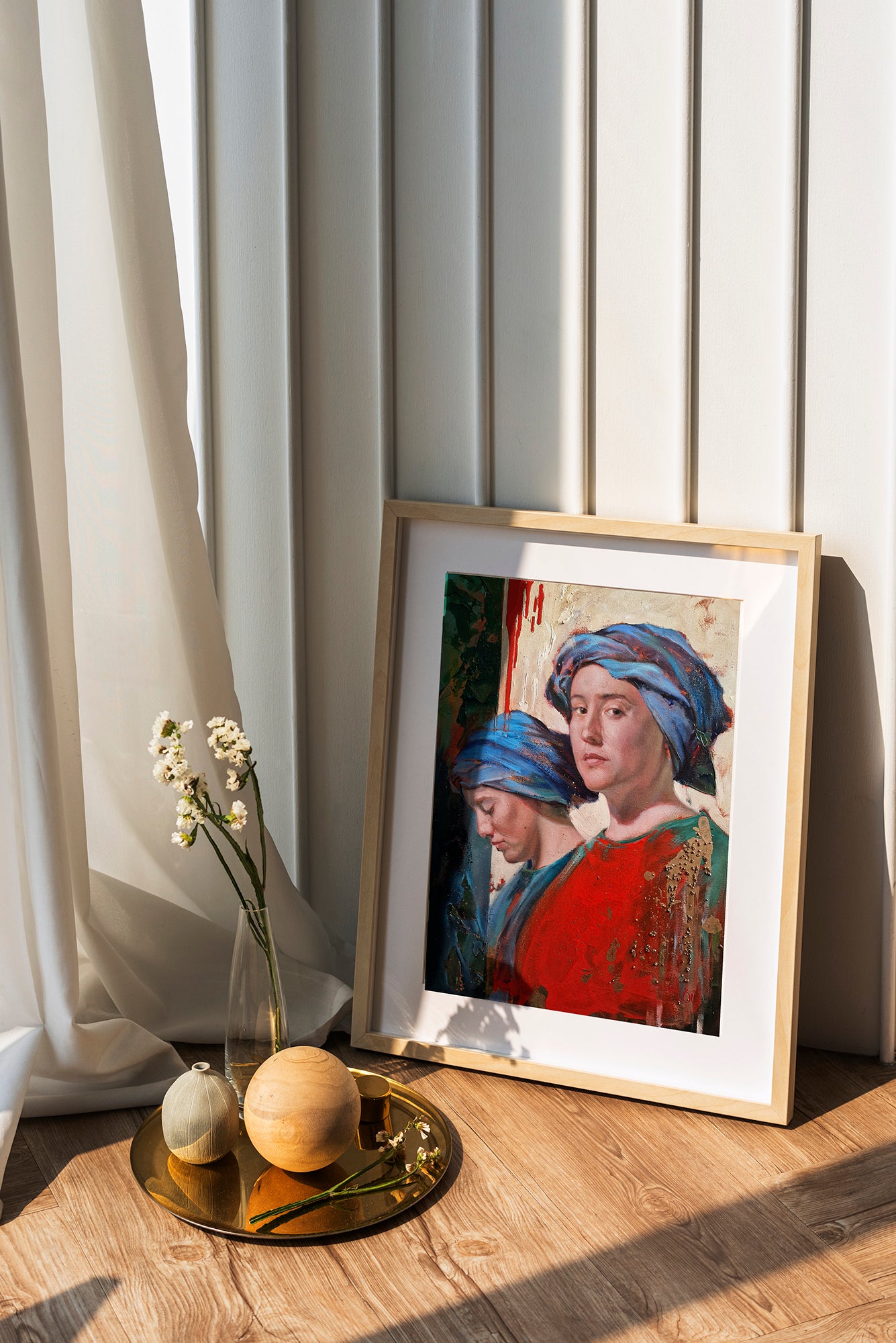 Girl With Blue Turban Oil Painting