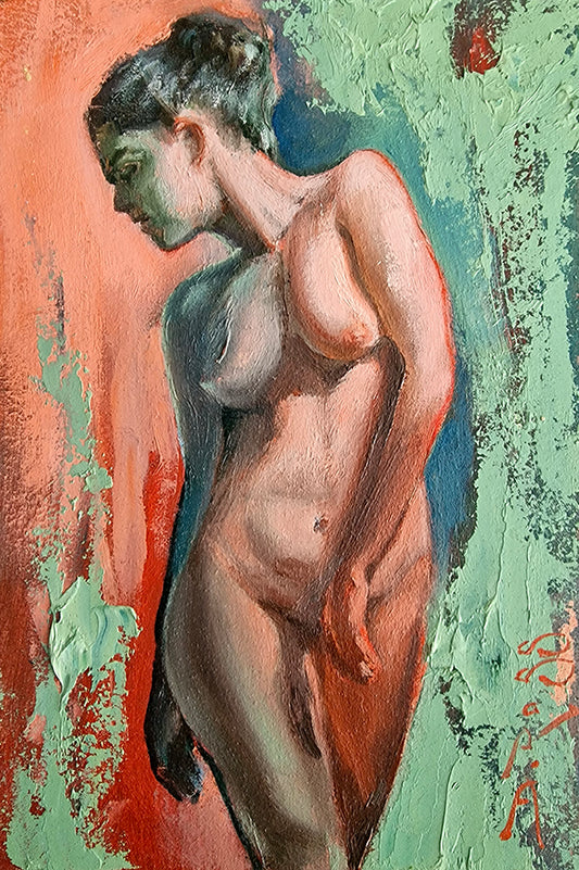 Her On Peach Green